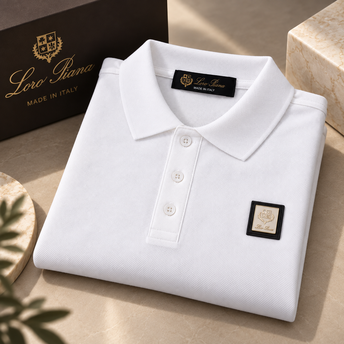 Loro Piana Ανδρική Polo Μπλούζα – Λευκή