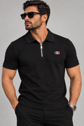Dolce & Gabbana Ανδρική Polo Μπλούζα – Μαύρο με DG Logo