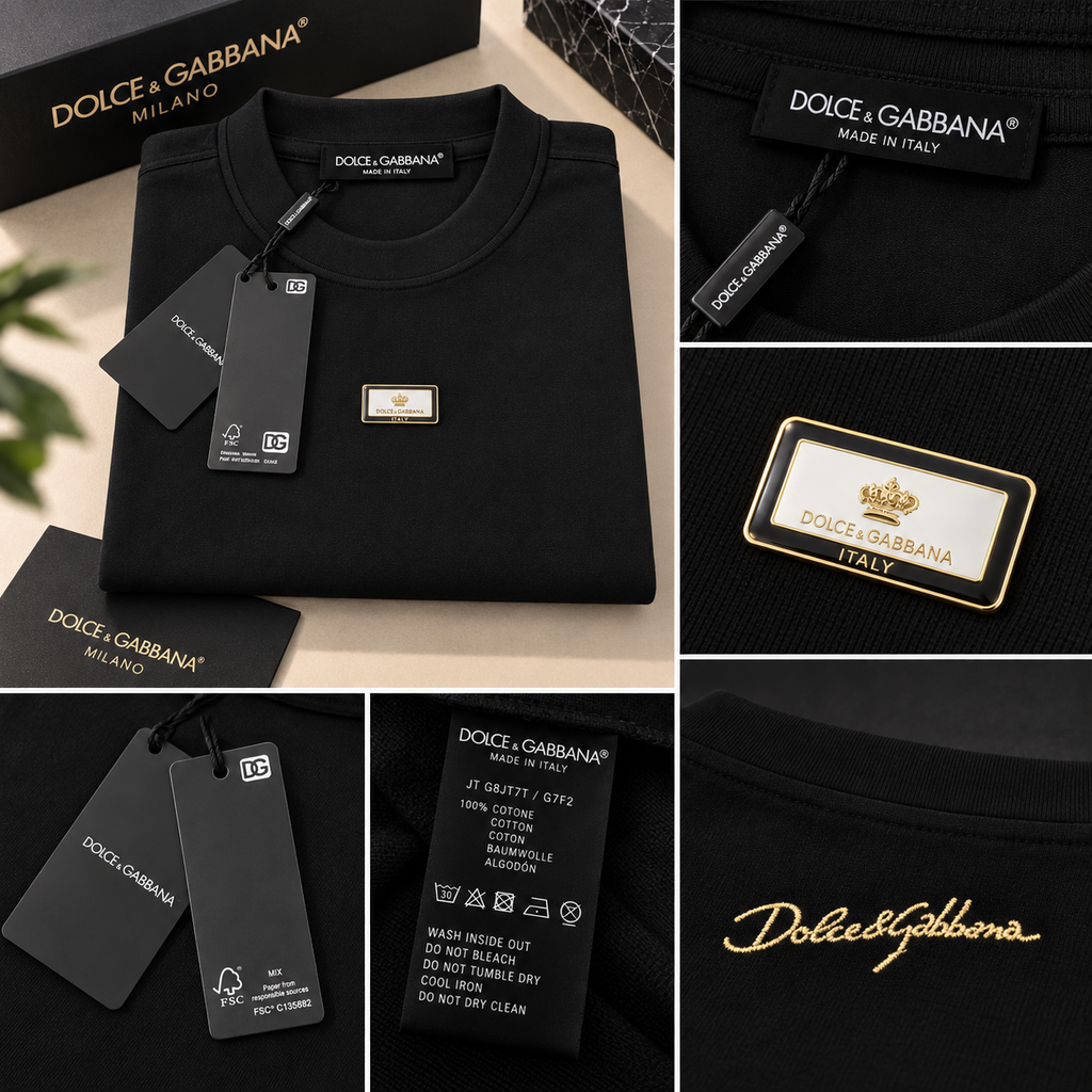 Dolce & Gabbana Logo Plaque T-Shirt – Μαύρο