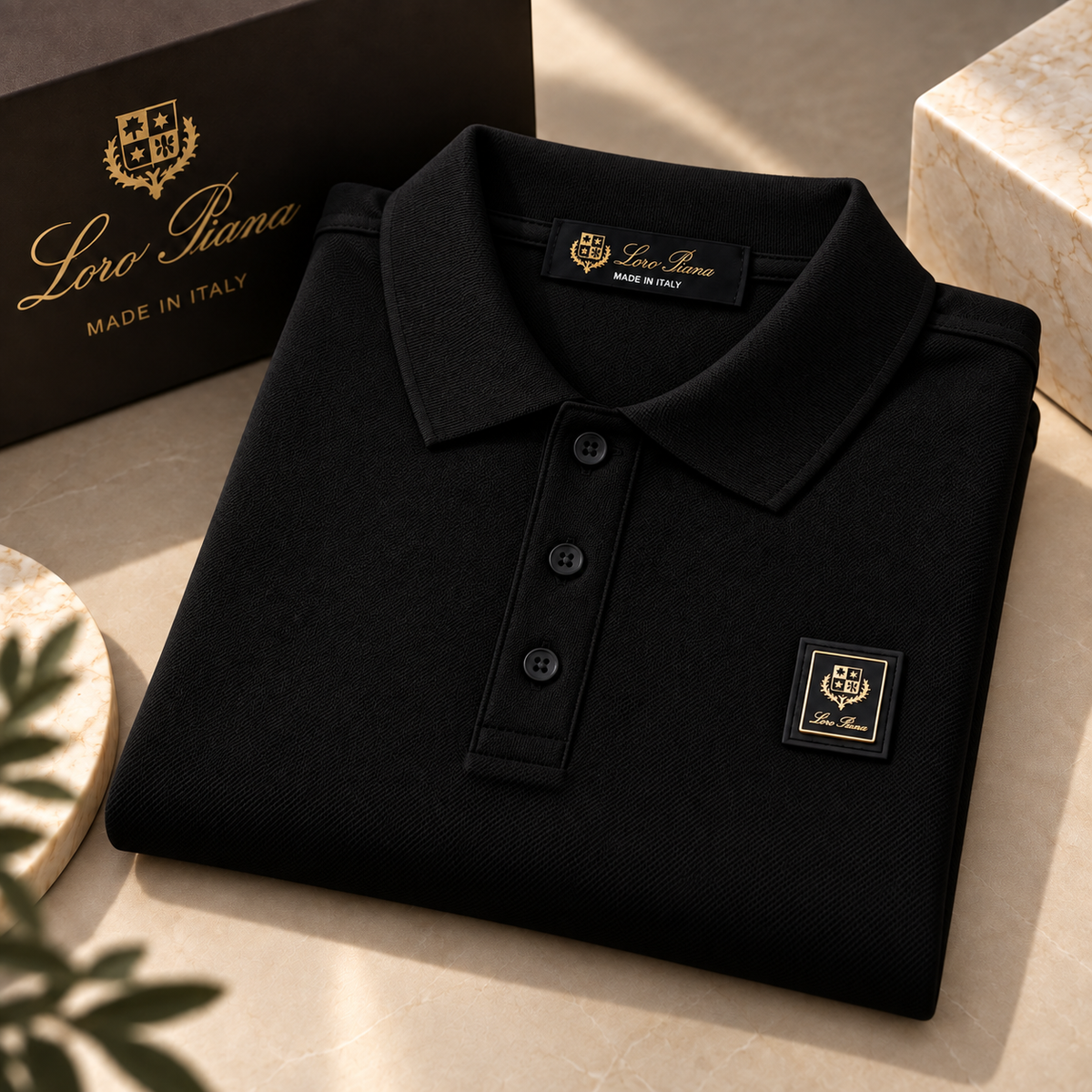Loro Piana Ανδρική Polo Μπλούζα – Μαύρο