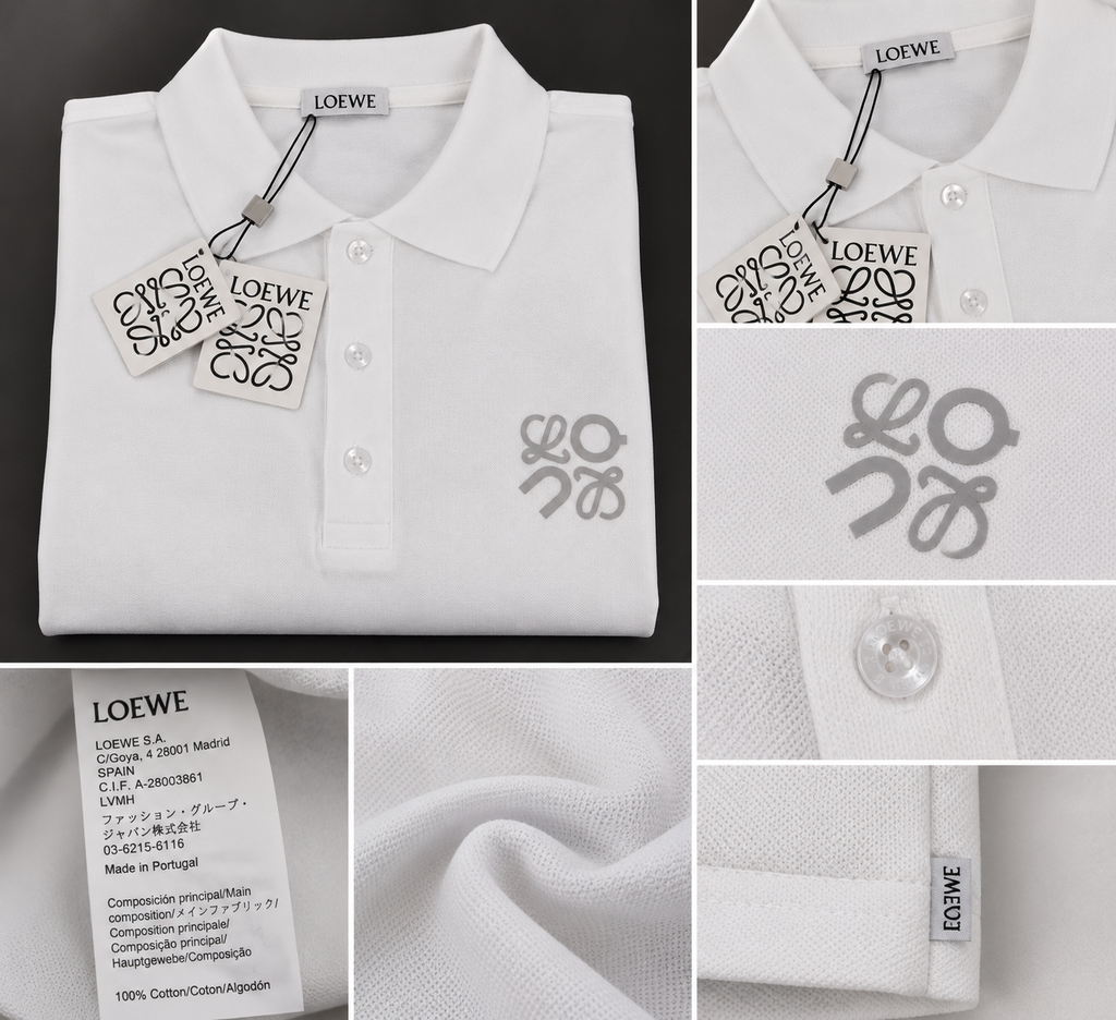Loewe Ανδρική Polo Μπλούζα – Λευκή με Logo