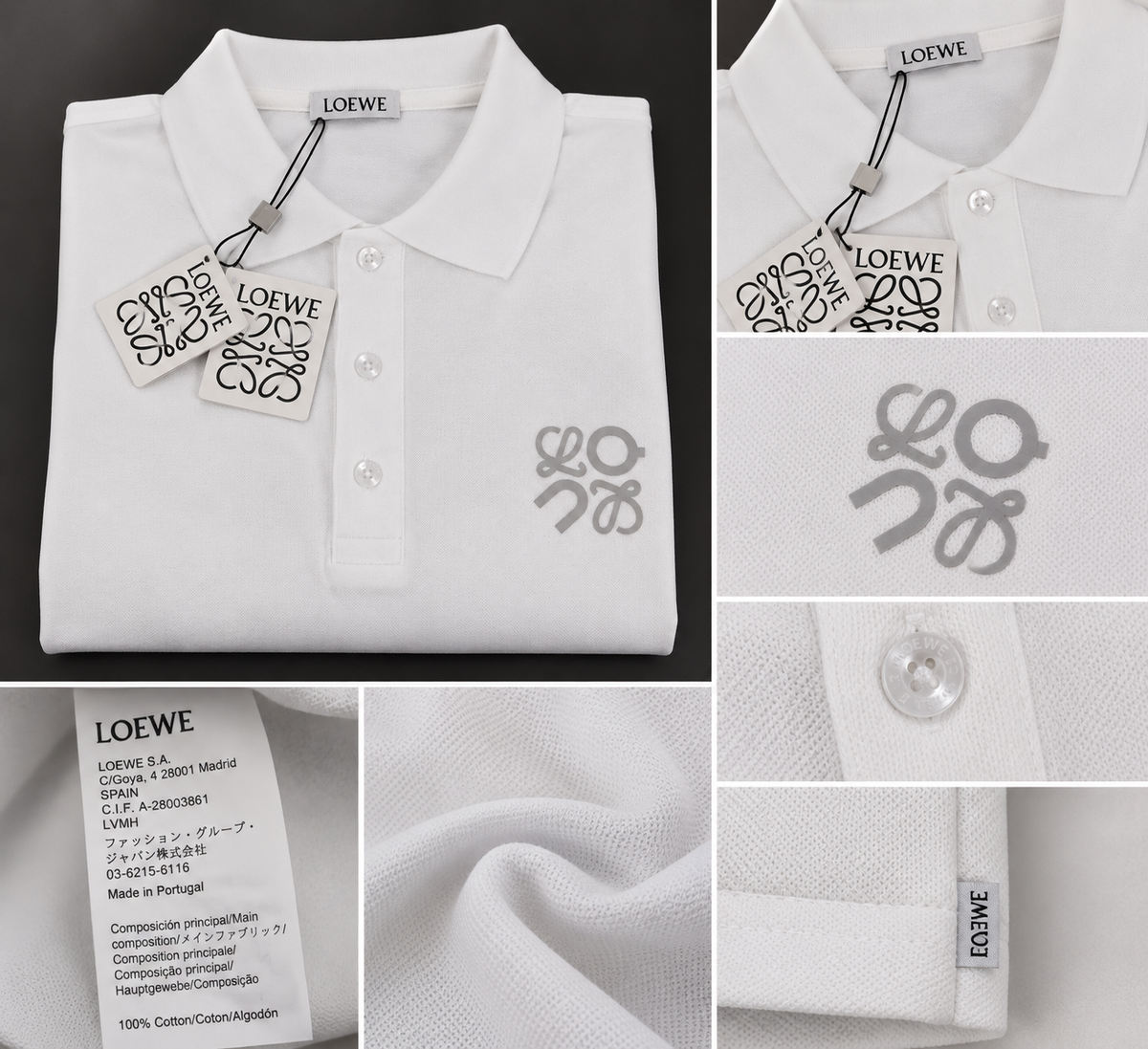 Loewe Ανδρική Polo Μπλούζα – Λευκή με Logo