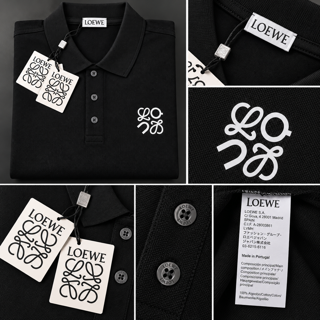 Loewe Ανδρική Polo Μπλούζα – Μαύρο με Logo