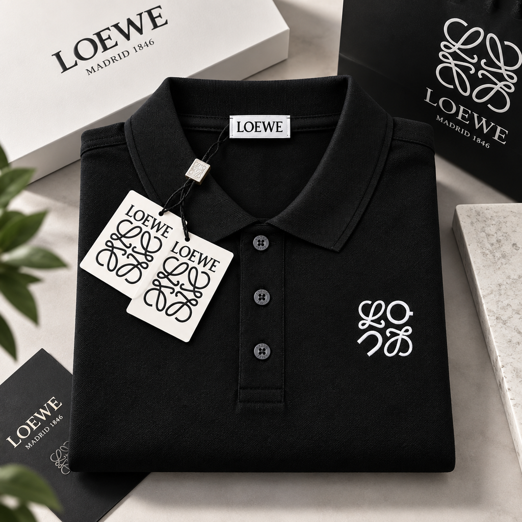 Loewe Ανδρική Polo Μπλούζα – Μαύρο με Logo