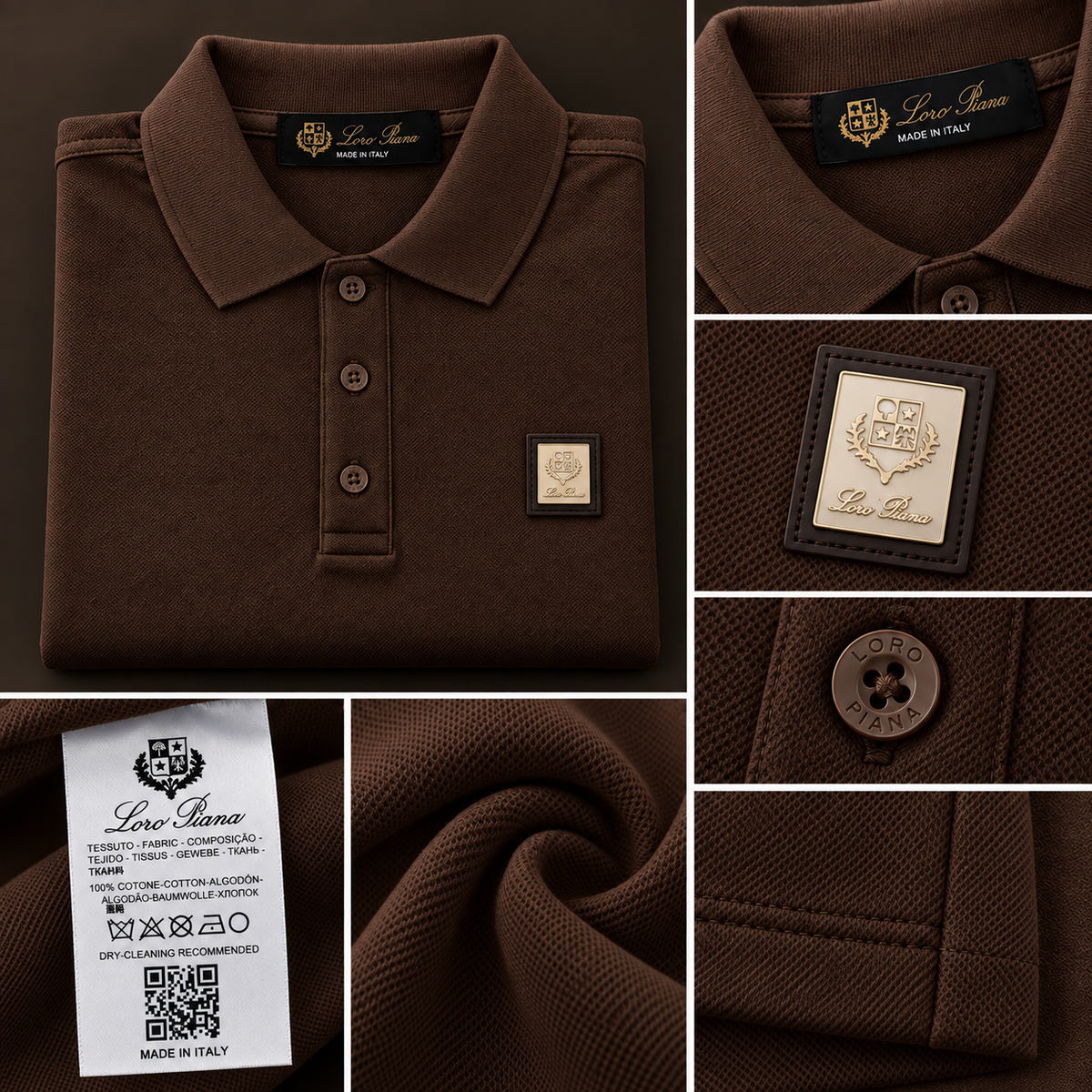 Loro Piana Ανδρική Polo Μπλούζα – Καφέ