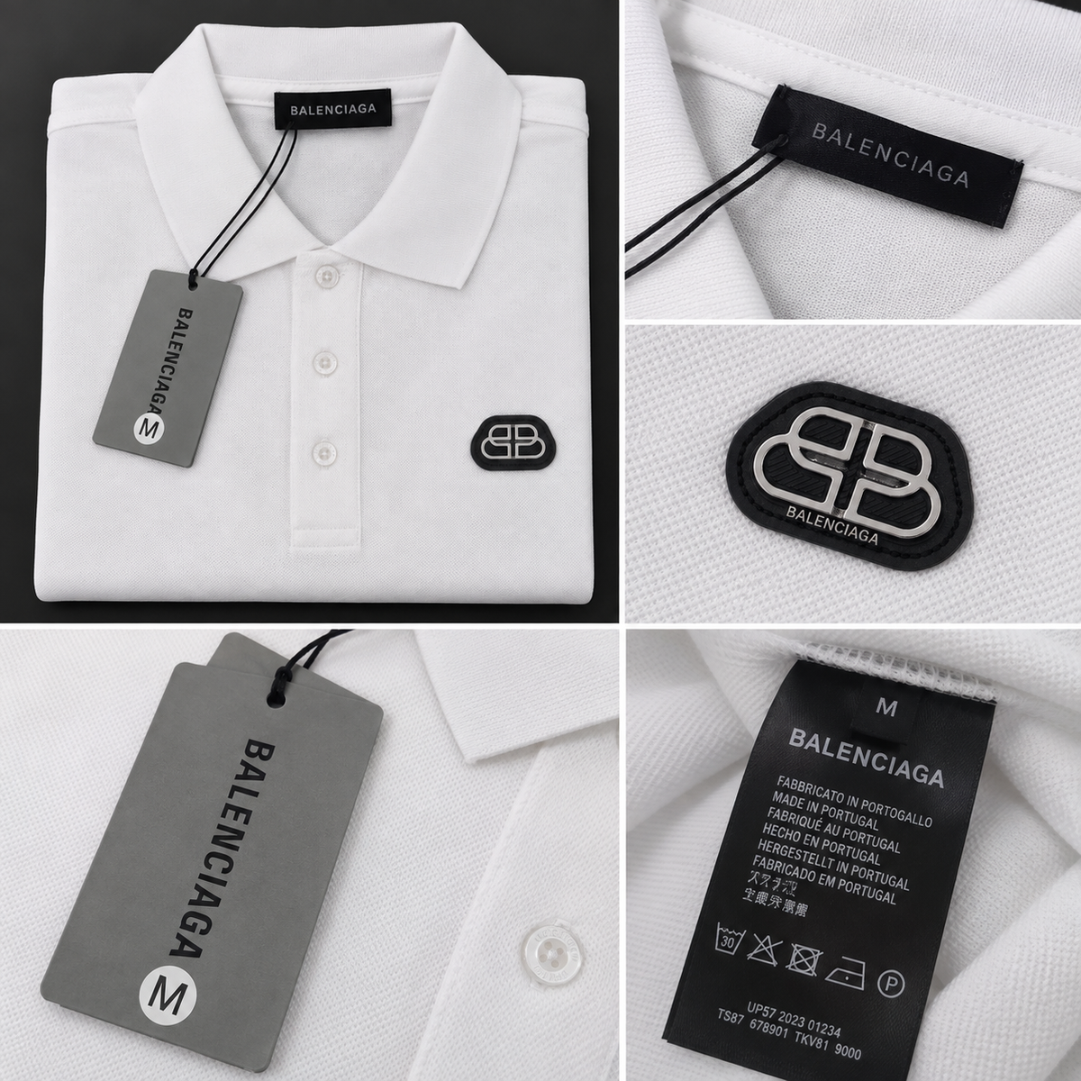 Balenciaga Ανδρική Polo Μπλούζα – Λευκή