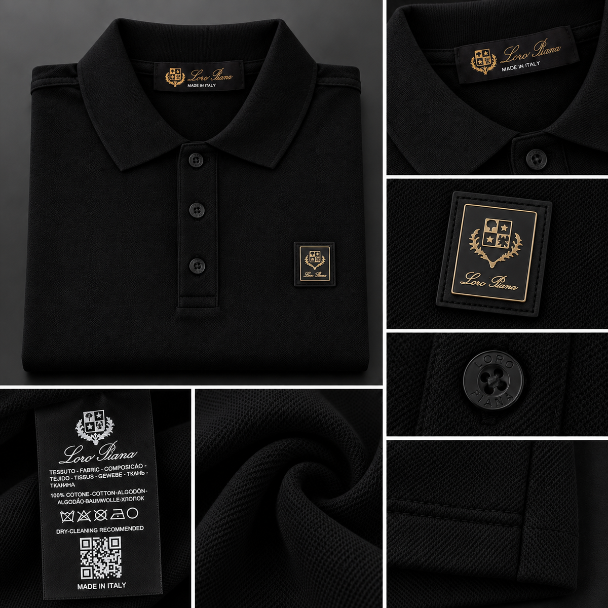 Loro Piana Ανδρική Polo Μπλούζα – Μαύρο