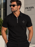 Prada Ανδρική Polo Μπλούζα με Φερμουάρ – Μαύρο